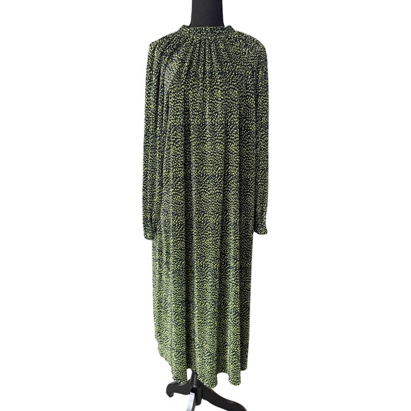 ASOS Dresses & Skirts - ASOS Pleated Maxi Dress Size 10 Navy Blue Green Ditsy Print Artsy Eclectic